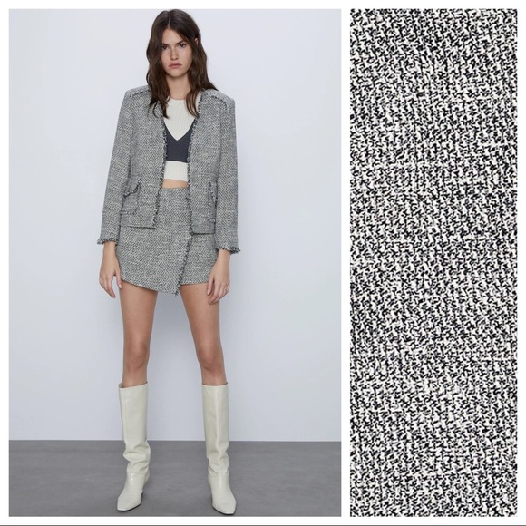 NWT. Zara Tweed Skorts. Size M. - Picture 2 of 9